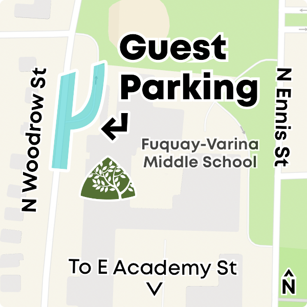 Guest parking on Woodrow St side.